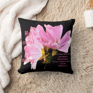 Mallow Bouquet Philippians 4:6 Kissen