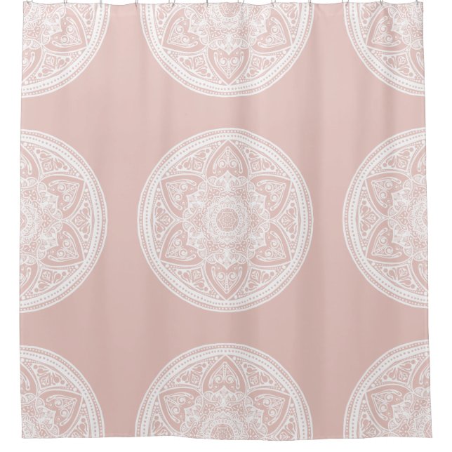 Mallow Mandala Duschvorhang (Vorderseite)