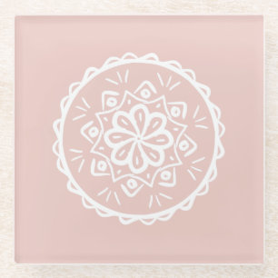 Mallow Mandala Glasuntersetzer