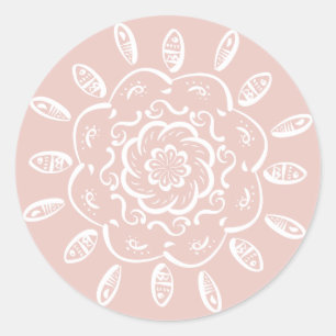 Mallow Mandala Runder Aufkleber