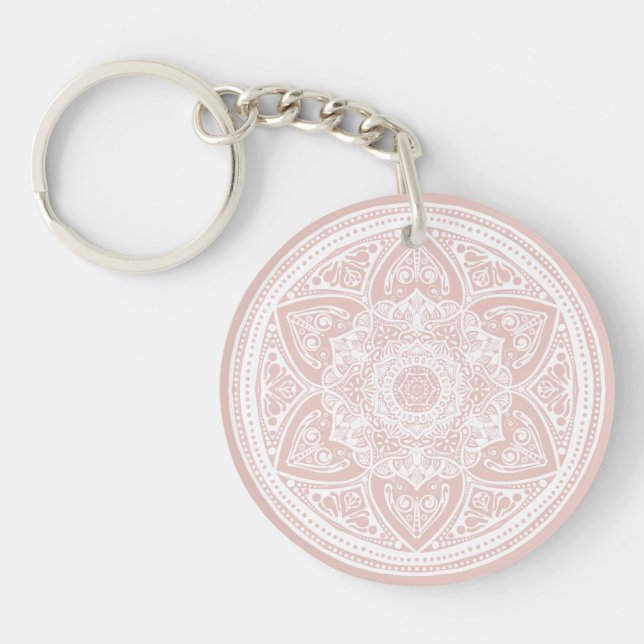 Mallow Mandala Schlüsselanhänger (Vorderseite)