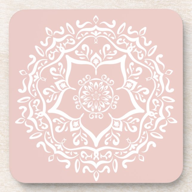 Mallow Mandala Untersetzer (Vorderseite)