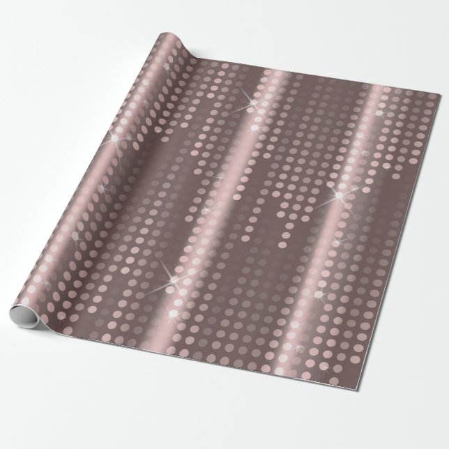 Mallow Polka Dots Matrix gemustert Glitzer Geschenkpapier (Ungerollt)