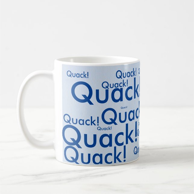 "Mally" Ente auf einer Tasse! Kaffeetasse (Links)