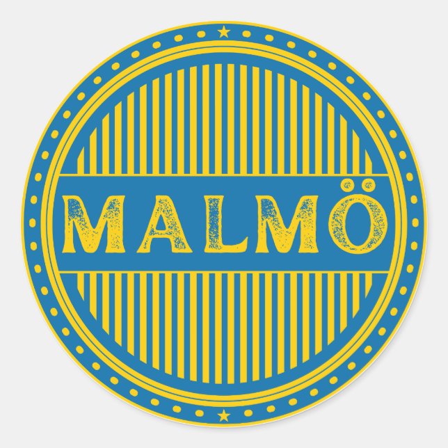 Malmö City Pride Emblem – Swedish Identity Runder Aufkleber (Vorderseite)