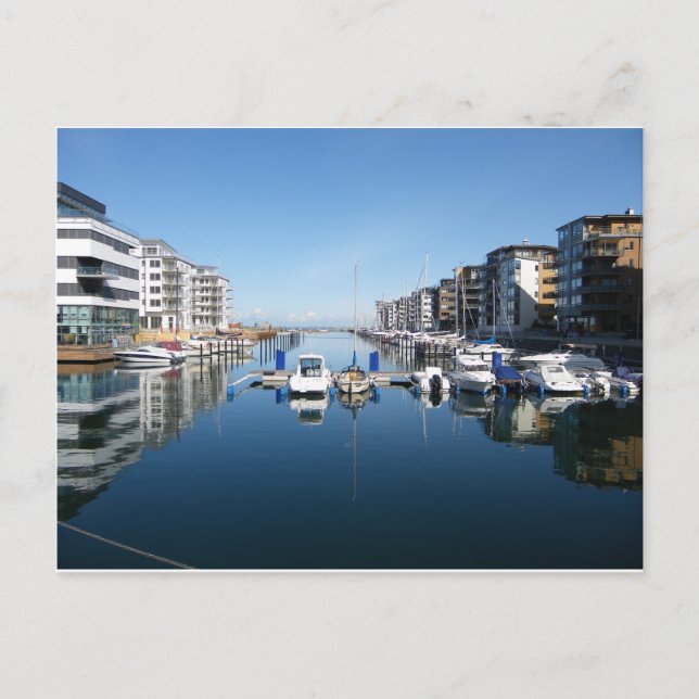 Malmo Marina Schweden Sonniges Foto Postkarte (Vorderseite)