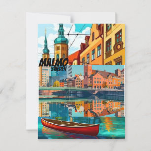 Malmo Print Malmo Zuhause Décor Schweden Art Print Postkarte