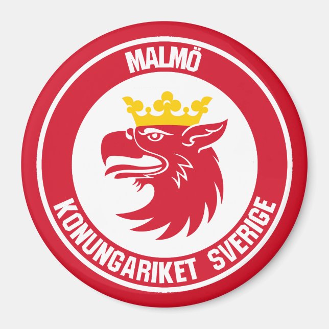Malmö Round Emblem Magnet (Vorne)