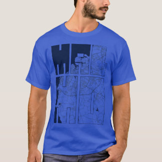 Malmo Scania Schweden Stadt Karte Typografie Küste T-Shirt
