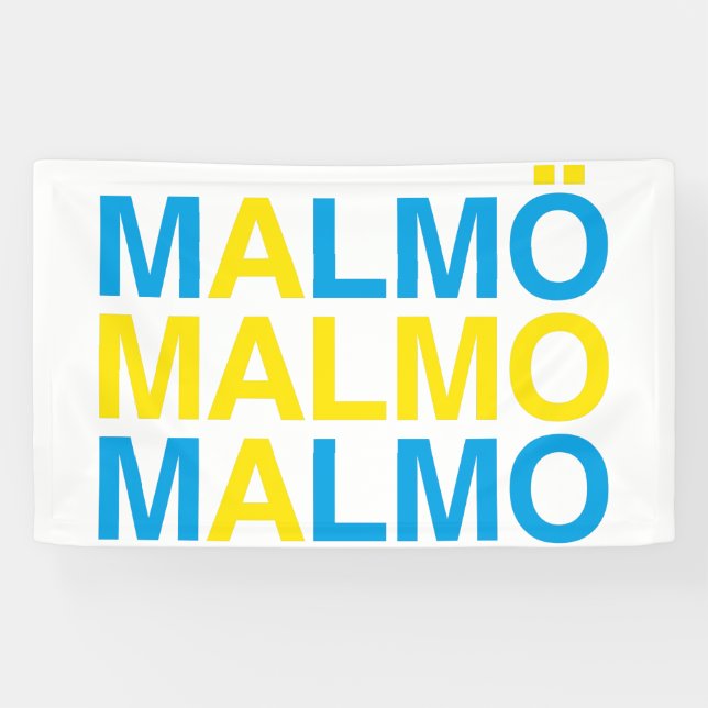 MALMO Schwedische Flagge Banner (Horizontal)