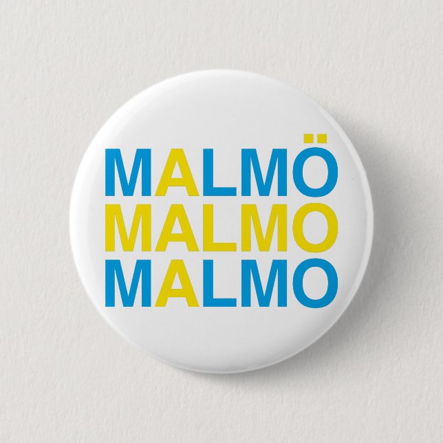 MALMO Schwedische Flagge Button (Vorderseite)