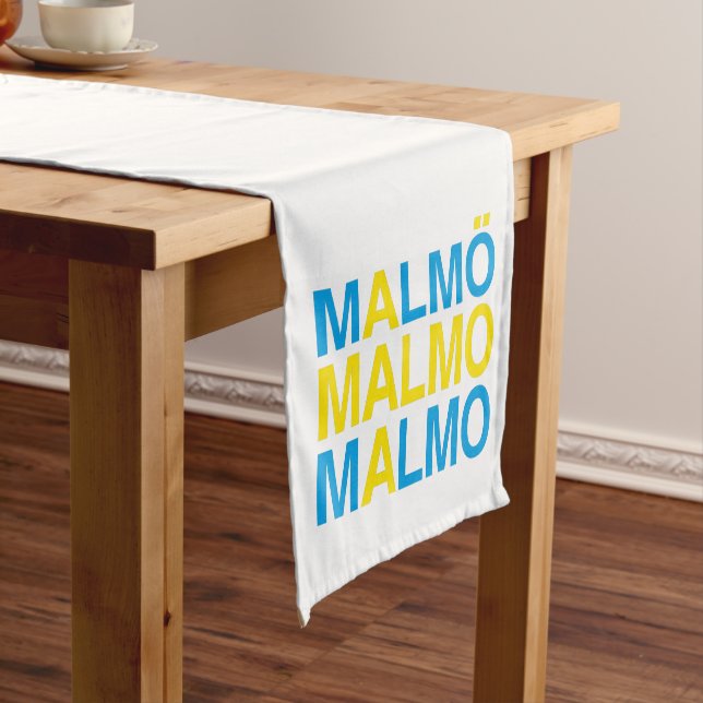 MALMO Schwedische Flagge Kurzer Tischläufer (Beispiel)