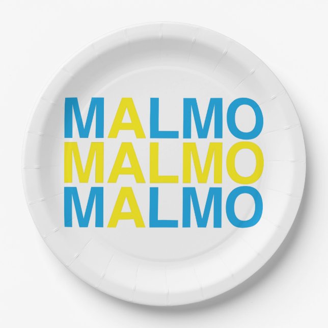 MALMO Schwedische Flagge Pappteller (Vorderseite)