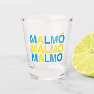 MALMO Schwedische Flagge Schnapsglas
