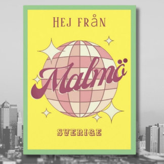Malmö Suède Sverige rétro coloré Carte postale