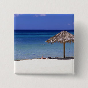 Malmok Beach, Aruba, Niederländische Antillen Button
