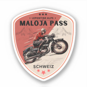 Maloja Pass Schweizer Alpen - Motorrad-Tour Aufkleber
