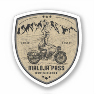 Maloja Pass Schweizer Alpen Motorradtour Aufkleber