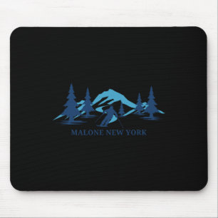 Malone New York Ski Resort Skifahrer Mousepad