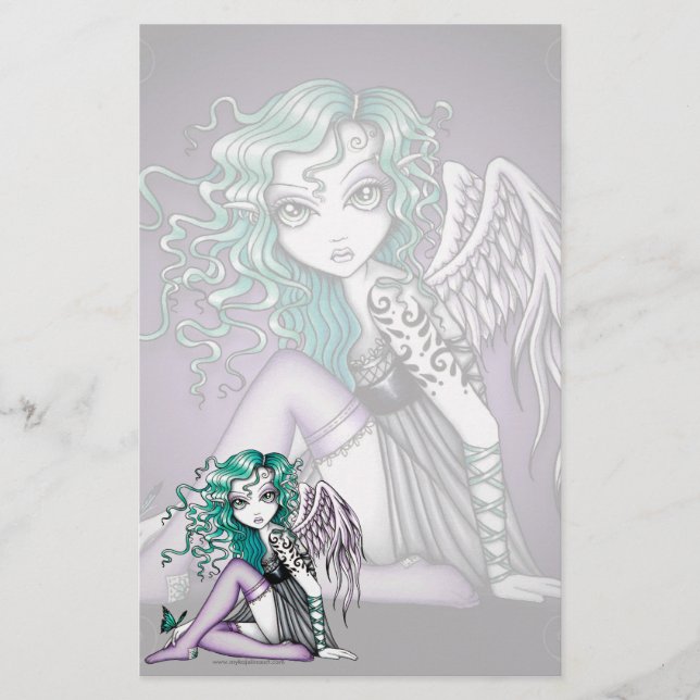 "Malory" niedliche Tätowierungs-violettes Briefpapier (Vorderseite)