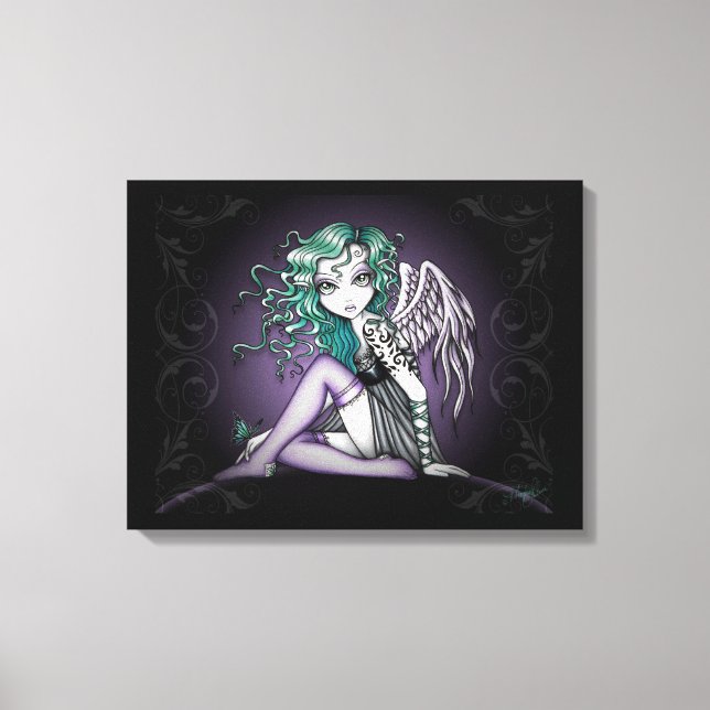 "Malory" Tatouage vert mignon toile Angel Imprimer (Recto)
