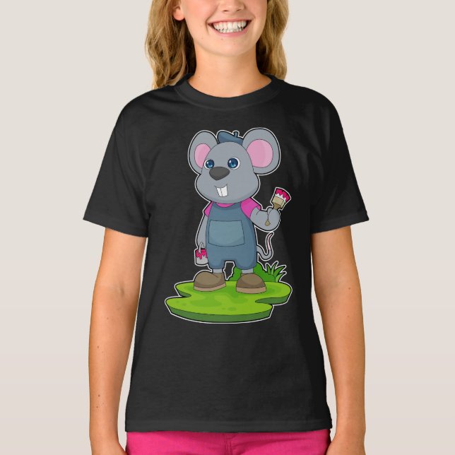 Malpinsel zum Zeichnen von Maus T-Shirt (Vorderseite)