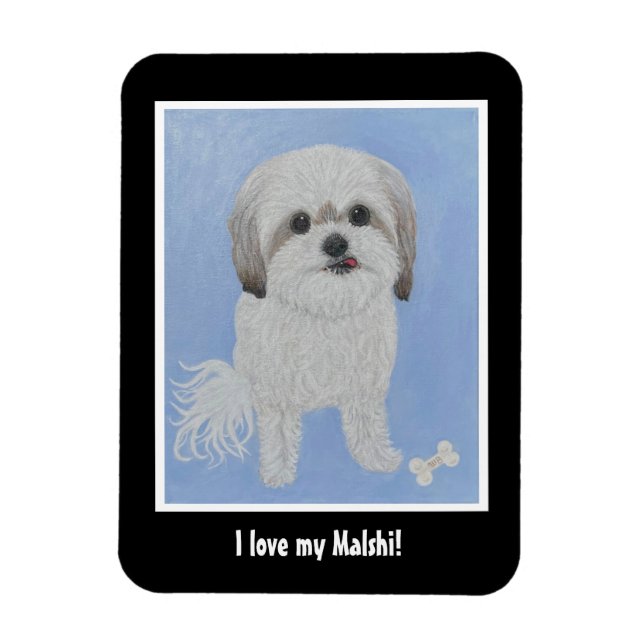 Malshi Dog Flexible Foto Magnet (Vertikal)