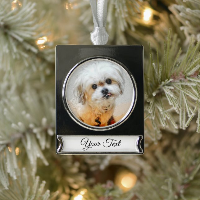 Malshi Silver Tone Weihnachtsbanner Ornament (Baum)