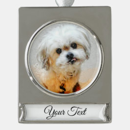 Malshi Silver Tone Weihnachtsbanner Ornament