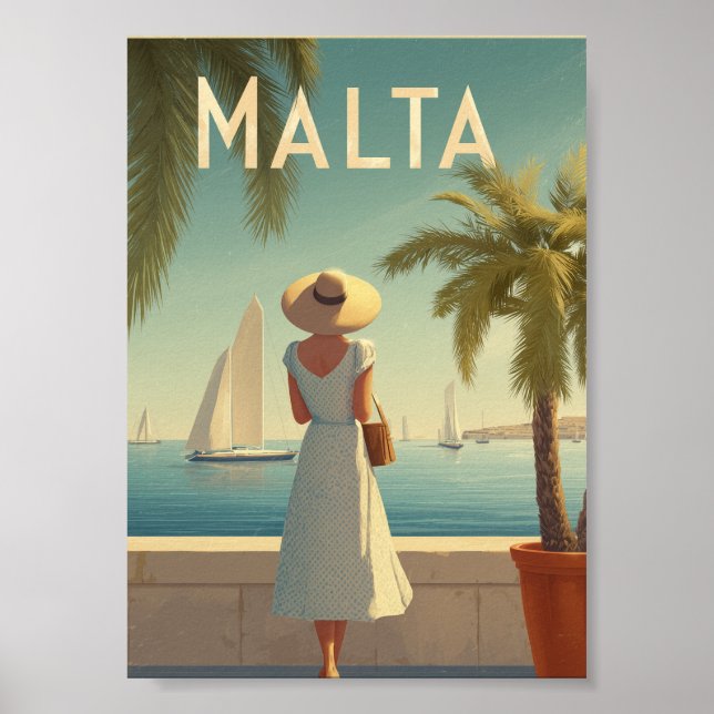 Malta 50s vintage poster (Vorne)