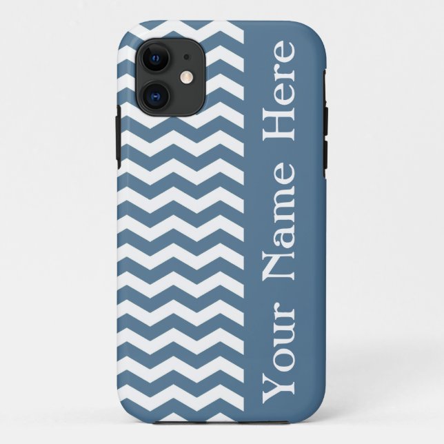 Malta Blue Wave Zickzack mit Namen Case-Mate iPhone Hülle (Rückseite)