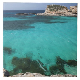 Malta, Comino-Insel, Die Blaue Lagune Fliese
