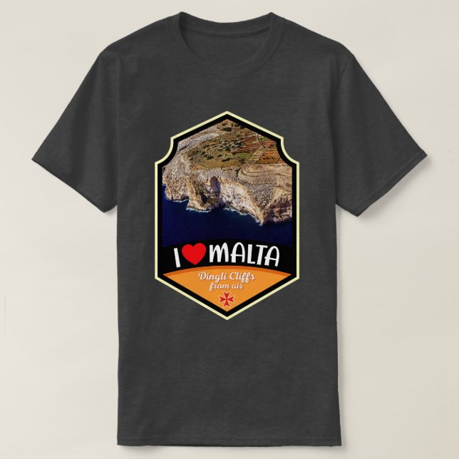 Malta Dingli Cliffs von Airliner T-Shirt (Design vorne)