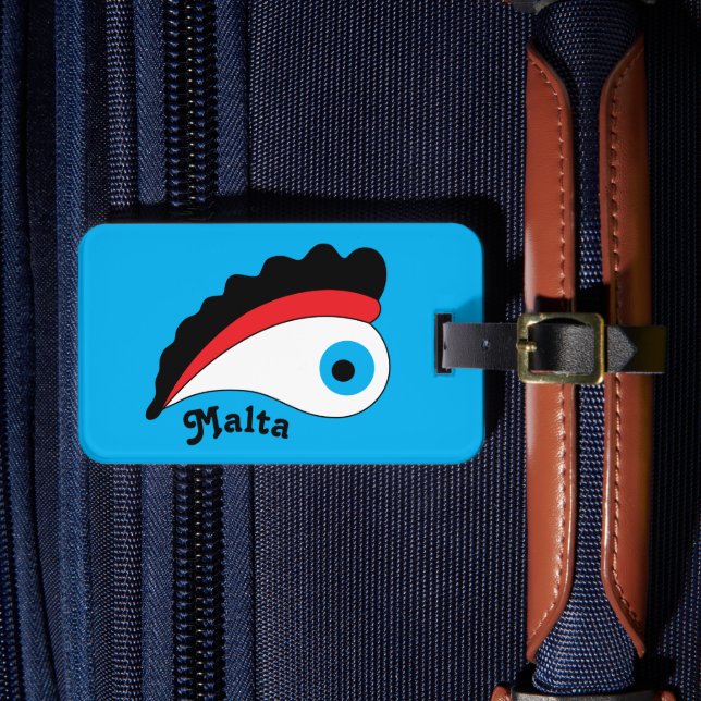 Malta Doppelseitiges Fischerboot Lucky Eye Gepäckanhänger (Vorderseite Insitu 4)