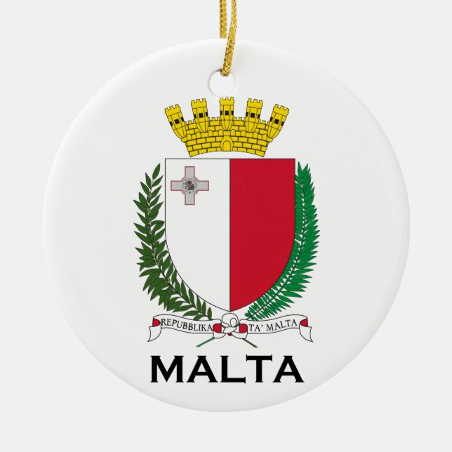 MALTA - Emblem/Wappen/Symbol/Flagge Keramikornament (Vorne)