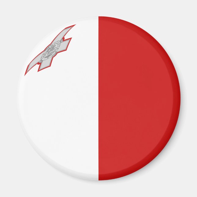 Malta Fisheye Flag Magnet (Vorne)