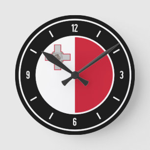 Malta Flag Elegant Runde Wanduhr