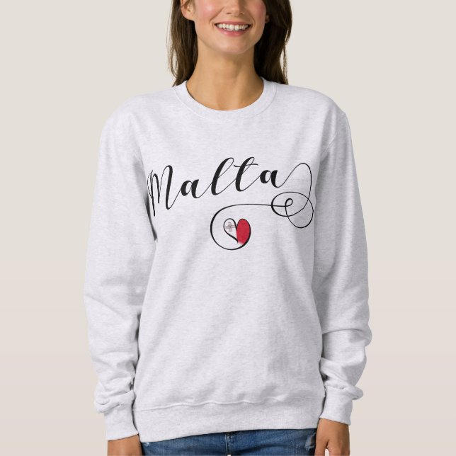 Malta Flag Heart Sweatshirt (Vorderseite)
