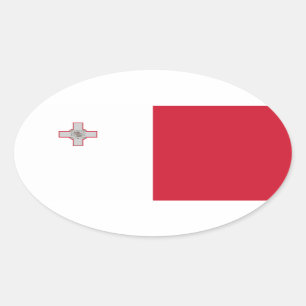 Malta Flag Oval Sticker