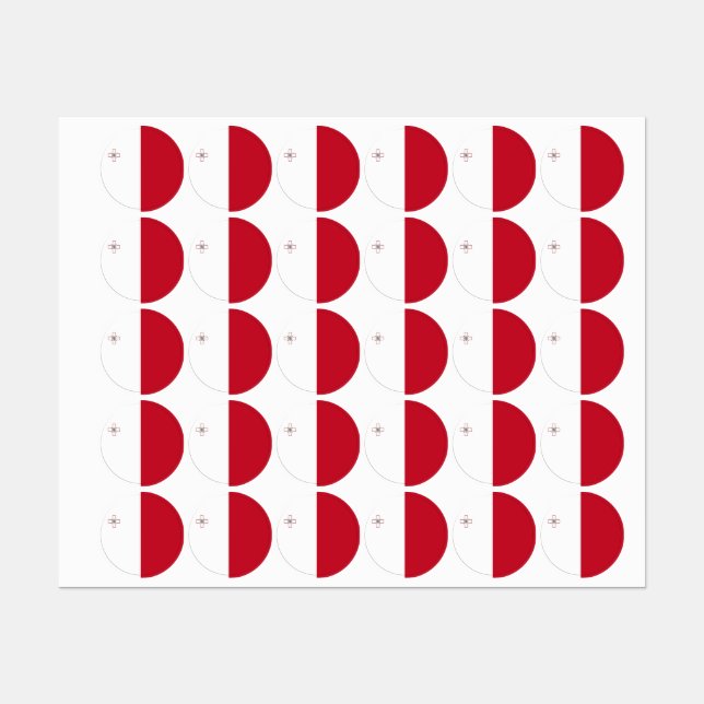 Malta-Flagge Etiketten (Blatt)