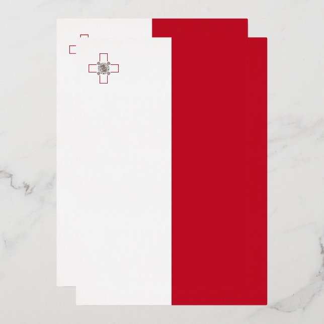 Malta-Flagge Folieneinladung (Vorderseite/Rückseite)