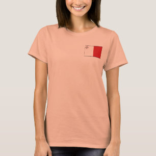Malta-Flagge + Karte T-Shirt