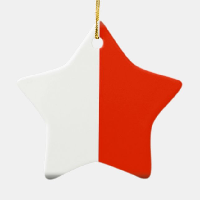 Malta-Flagge Keramik Ornament (Vorne)