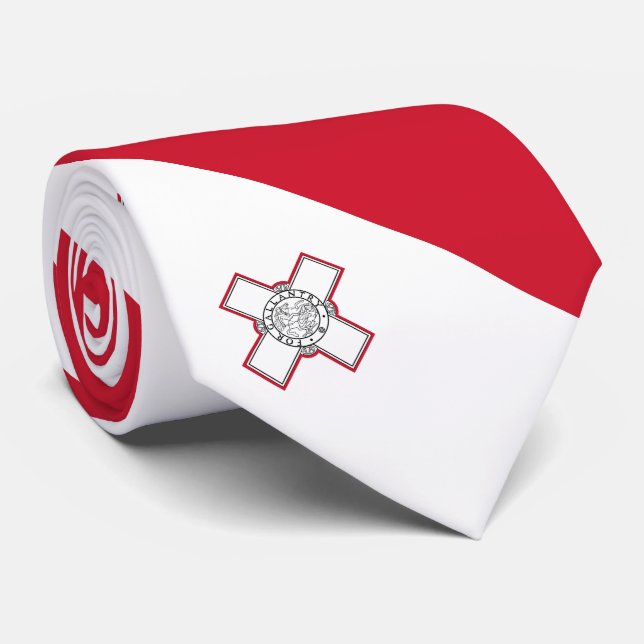 Malta-Flagge Krawatte (Gerollt)