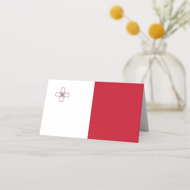 Malta-Flagge Platzkarte (Vorderseite)