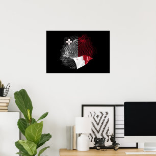 Malta-Flagge Poster