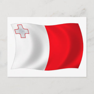 Malta-Flagge-Postkarte Postkarte