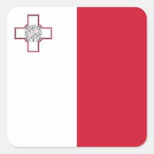 Malta-Flagge Quadratischer Aufkleber