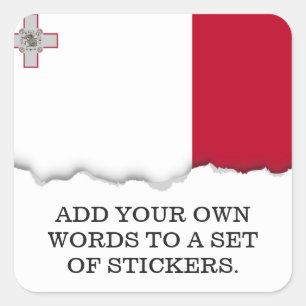 Malta-Flagge Quadratischer Aufkleber