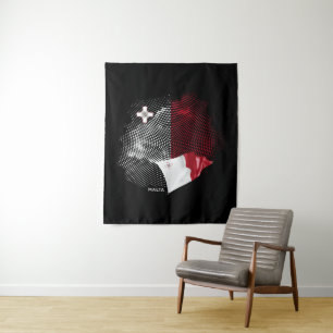 Malta-Flagge Wandteppich